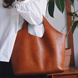 TEMU 브라운 소프트 토트백 | 라이트 럭셔리 대용량 서류가방 | 태블릿 가방 | 니치 디자인 여성 핸드백