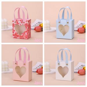 TEMU 8종 혼합 컬러 선물용 종이 상자, 초콜릿 선물 상자, 캔디 선물 상자, 웨딩 발렌타인데이 파티 선물 가방 | 투명 하트형 창, 축제 파티, 웨딩 선물, 브라이즈메이드 파티에 적합 - 조립 쉬운 선물 포장 상자