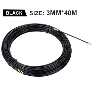 TEMU 3mm 40m 케이블 푸셔, 블랙 파이버글라스, 전기 가이드 장치, 환기 덕트 홀더, 스펀지 테이프, 벽면 전선 도관