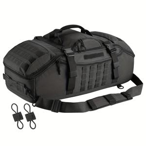 TEMU 3in1 아웃도어 더플백, 55L 헬스장 백팩, 남녀공용 여행용 주말 가방, MOLLE 탄성 바인딩 블랙