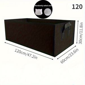 TEMU 2개 세트: 검정색 대형 사각 식물 가방 1개 + 랜덤 코스터 1개, 대형 재배 가방, 허브, 꽃, 채소를 재배하기 위한 튼튼한 직사각형 높이 조절 정원-bed 재배용 화분