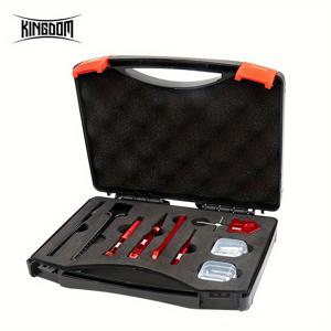 TEMU 킹덤 낚시 릴 유지보수 공구 키트 1세트, 별도 구매 가능한 액세서리 포함. 스테인리스 스틸 소재, 스크루드라이버, 너트 렌치, 핀셋, 베어링 리무버, 테이퍼드 포인트 공구를 포함한 다기능 공구 세트. 다양한 스피닝 및 베이트캐스팅 릴에 적합, 필수 낚시 유지보수 장비.