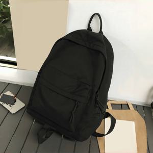 TEMU 여성용 백팩 내구성 폴리에스터 백팩, 가벼운 무게와 조절 가능한 스트랩, 지퍼형 노트북 수납공간 - 학교, 대학, 여행에 이상적 - 세련된 블랙 디자인, 남녀공용 학교 백팩