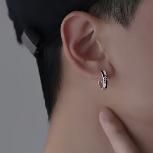TEMU 2개 세트 기사 귀걸이, 남성용 블랙 귀걸이, 라이트 럭셔리 니치 패션, 남자친구 선물, 청소년 남자 선물, 남성 스타일리시 힙합 데일리 다용도 멋진 귀걸이, 휴가 시즌 패션 디자인 커플 귀걸이, 페스티벌 선물