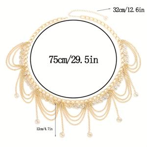 TEMU 1개, 고풍스러운 코인 태슬 허리띠, 롱 스커트 벨리댄스 허리 장식