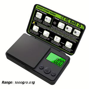 TEMU 1개 고정밀 전자 저울, 0.01G 용량, 휴대용 사무실, 공용 우편함, 정부 저울, 보석 저울, 다중 단위 간편 변환, 백라이트 디스플레이 전자 저울