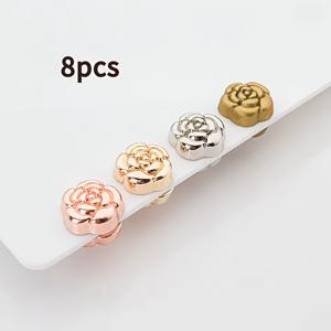 TEMU 8개 세트, 동백꽃 스카프 핀, 무슬림 여성 전용, 심리스 미끄럼 방지 스카프 홀더, 고급스러운 꽃무늬 히잡 액세서리 (펑크프리 디자인, 안심을 위한 안정적인 고정)