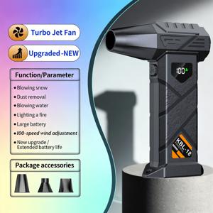 TEMU ABUDODO 3-in-1 무선 눈 제거기, 고출력 터보 눈 제거기, 6000mAh 배터리, LED 손전등, USB 고속 충전 및 전원 디스플레이, 마당 낙엽 제거, 차량 눈 제거용 강력한 터보 블로워 팬
