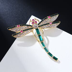 TEMU 패셔너블 사계절 라인스톤 잠자리 합금 동물 브로치, 우아한 남녀공용 라펠 핀, 코트 액세서리