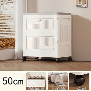 TEMU 대용량 접이식 플립 수납함-바퀴 달린 다기능 옷 수납함, 침대 옆 수납장 없음, 쌓을 수 있는 디자인-공간 절약, 욕실, 침실, 주방 실내외 수납에 적합, 선물용으로 추천