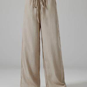 TEMU 여성용 캐주얼 레저 스포츠 비침 없는 긴 바지, 기계 세탁 가능 일상복 및 정장용 바지, 사무실, 파티, 캐주얼웨어용 - 사계절용 남녀공용 베이스웨어, 파티 의상, 디자인, 불투명 원단, 활용도 높은 베이스웨어, 클래식 스타일