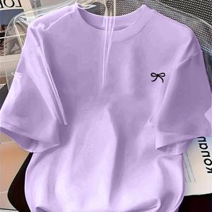 TEMU 여성용 패턴 프린트 소프트 터치 홈 티셔츠, 통기성 좋은 신축성 있는 캐주얼 상의, 집에서 입기 편안하고 활용도 높은 데일리웨어