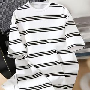 TEMU 남아용 봄/여름 의류, 남아용 컬러 블록 반팔 셔츠, 남아용 캐주얼 크루넥 속건성 티셔츠, 남아용 크루넥 여름 반팔 티셔츠 상의, 편안한 폴리에스터 섬유 캐주얼 여름 상의, 일상복 및 아웃도어용, 남아용 생일, 졸업 선물, 명절 선물, 십대용
