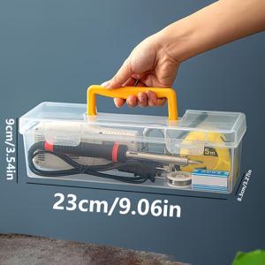 TEMU 뚜껑 있는 휴대용 수공구 보관함, 공예품 정리함. 뚜껑 디자인의 휴대용 수납함, 가정용 DIY 및 야외 작업에 적합. 나사 및 액세서리 분류, 가정용 책상 및 서랍 정리에 이상적