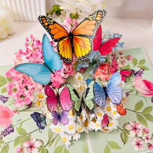 TEMU 3D 팝업 꽃 하트 화환 축하 카드 - 생일, 어머니의 날, 결혼식, 기념일 등에 완벽 - 그녀나 친구를 위한 이상적인 선물, 크리스마스에 완벽, 추수감사절에 완벽