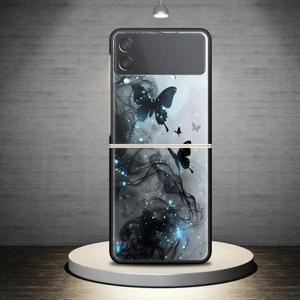 TEMU 휴대폰 케이스 - 삼성 갤럭시 Z Flip 5G, Z Flip6, Z Flip5, Z Flip3, Z Flip4 용 보호 케이스, 눈부신 반짝이는 나비 디자인