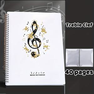 TEMU 음악 악보 보관용 A4 폴더: 편집 가능한 40페이지 피아노 악보 홀더, PP 소재 바인더, 음악 초보자 및 합창단, 밴드, 솔로 공연에 적합