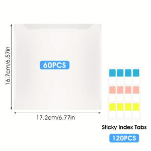 TEMU 60개 스크랩북 종이 보관 가방 인치 종이 보관 가방 120개 스티키 인덱스 탭이 있는 스크랩북 종이, 종이 파일, 비닐 및 카드 스톡용