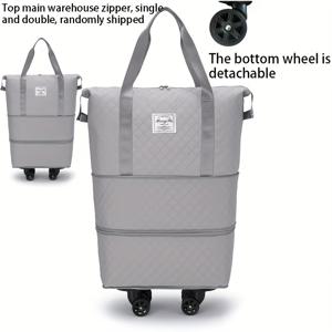 TEMU 대용량 피트니스 가방, 삼단 확장형 유니버설 휠, 탈착식 바퀴 핸드백, 단거리 여행 수하물 보관 가방, 스포츠 및 운동 가방