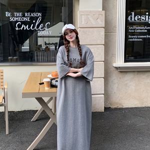 TEMU 플러스 사이즈 - 플러스 사이즈 - 여름/가을 플러스 사이즈 플래시 프린트 루즈핏 반팔 패션 나이 감추기 게으른 캐주얼 오버 더 키 맥시 드레스, 간편 스타일