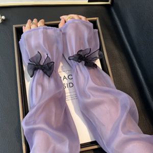 TEMU 2개 세트 보우 아이스 슬리브, 초고급 슬리브, 루즈핏, 오버사이즈 벨 슬리브, 운전용 팔보호대