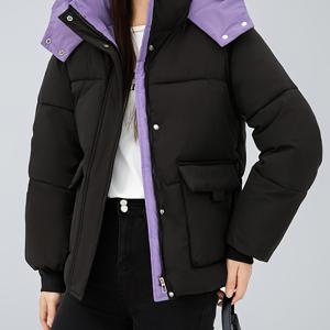 TEMU 패션 캐주얼 컬러블록 패딩 코트