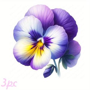 TEMU 3개 보라색 흰색 노란색 코른플라워 열전사 스티커 다리미 데칼 티셔츠 제작 베개 장식 백팩 쿠션 바지 소파 커버 변색 방지 멀티컬러 내구성 세탁 가능한 플라스틱 스티커