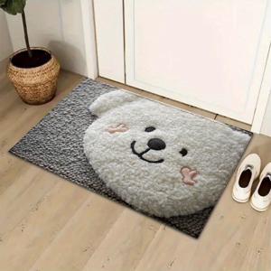 TEMU 1개 귀여운 북극곰 패턴 미끄럼방지 도어매트, 부드러운 장식 매트, 사랑스러운 곰 디자인, 일상 가정용 또는 선물 아이디어, 현관, 욕실 장식 및 액세서리