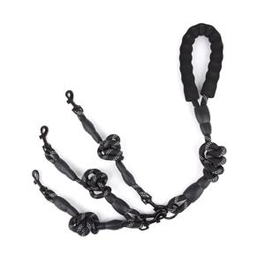 TEMU 세트형 탈착식 펫 리드 분리기, 엉킴 방지 트리플 도그 리드—패딩 핸들이 있는 메인 리드, 강력한 반사 기능의 더블 핸들 리드로 안전 및 훈련 제어에 적합, 대형 및 중형견에 적합, 헤비듀티 클립이 있는 더블 핸들 리드, 산책, 러닝, 소형, 중형, 대형견에 이상적