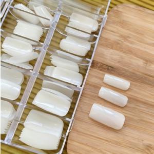 TEMU 풀커버 아크릴 인조네일 팁, 120개입 인조네일 세트 10가지 사이즈 케이스 포함, 네일 아트 살롱 및 홈 DIY용 (내추럴)