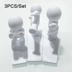 TEMU 3D 프린팅 현관문 장식 3개 세트, 해외 직구 귀여운 장식용 현관문 장식, 유연하고 움직이는 현관문 막이, 미끄럼 방지 받침대, 벽, 바닥 및 가정 장식을 보호
