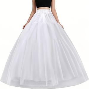 TEMU 2026 New Bridal Wedding F Petticoat for Women, Multi-Layer A-Line Crinoline Slip, 4-Layer No-Hoop Hard Net Skirt, Prinss Style Wedding erskirt, Elegant Acssories for Party & Bridesmaid