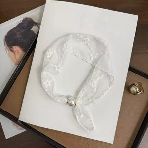 TEMU 1개입 오각별 레이스 자수 리본 마그네틱 클립 목도리, 새로운 패션 액세서리 스카프, 목 리본, 머리끈 헤드밴드, 의류 및 직장복 장식용 다목적 스카프, 고급 목도리, 체인 스카프 밴드