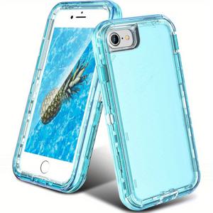 TEMU 아이폰 SE 2020용 견고한 투명한 크리스탈 하드 케이스, 아이폰 SE 2022용 충격 방지 투명 케이스, 아이폰 7, 아이폰 8, 아이폰 6/6S용