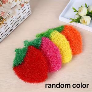 TEMU 4개 딸기 행주 식기 행주 주방 귀여운 과일 행주, 아크릴 폴리에스터 행주