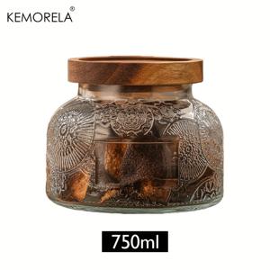 TEMU 레트로 참사과 패턴 유리 밀폐 병 1/3개 세트, 보관 용기, 주방 및 가정용 건조 과일 스낵 대용량 보관 용기, 레트로 사탕 병