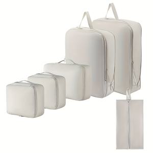 TEMU 여행용 정리 가방 수납 가방 대용량 여행용품 6pcs 세트 휴대용 정리 가방 신발 및 양말 분류 수납 가방