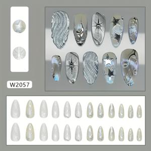 TEMU 대외 무역용 입체적인 무지갯빛 캣아이 반짝이는 스타버스트 유럽 및 미국 스타일 탈부착식 네일 아트