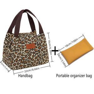 TEMU 2개 세트 | 여성용 작은 프린트 토트백, 지퍼 캔버스 핸드백, 안경 파우치, 여행, 쇼핑 및 일상 사용을 위한 작은 런치백