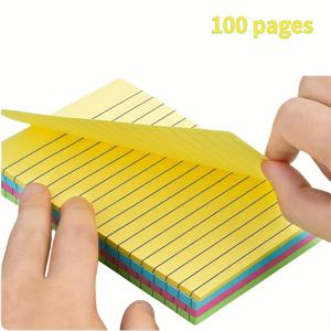TEMU 100페이지 끈끈이 메모지 - 4가지 색상으로 제공되는 창의적인 메모 패드 - 학생, 사무실 및 가정용으로 적합한 찢을 수 있는 노트패드, 크리스마스/새해/가족 필수품, 노트북 끈끈이 메모지, 편리한 끈끈이 메모지