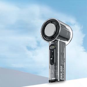 TEMU Crei 그레이 급속 냉각 휴대용 미니 선풍기,초경량 아이스팬 무선 냉각 손선풍기,5000mAh 대용량 배터리-USB 충전 초강력 공기 흐름,야외,여행용