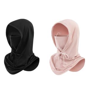 TEMU 2개입 여름 발라클라바 얼굴 마스크, 걸이형 귀 햇빛 가리개 모자, 보호, 아이스 실키 섬유 원단 헤드기어 자외선 차단 마스크, 사이클링 넥 게이터 얼굴 커버, 4계절 햇빛 가리개에 적합, 남녀공용, 2026년 업그레이드 아이스 실키 섬유 원단 스타일, 2팩