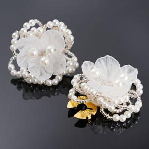 TEMU 핸드메이드 구슬 장식 꽃 단추 커버 클립 2개 세트, 우아한 반투명 꽃무늬 셔츠 단추 클립, 의류 장식, 정장 비즈니스 웨딩 파티용 고급스러운 화이트 꽃무늬 단추 커버, 여성을 위한 셔츠 액세서리