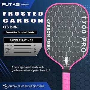 TEMU T700 PRO CARBON SURFACE를 채택한 경쟁력 있는 피클볼 패들입니다. 이 기술은 최대 스핀과 내구성을 제공하여, 제어력과 공격력 모두에서 뛰어난 성능을 보여주는 우수한 피클볼 패들입니다.