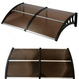 TEMU 200cm X 80cm 알루미늄 + 플라스틱 소재 문과 창문용 캐노피, 문틀 및 창문용 햇빛과 비 가리개, 야외용 비와 햇볕 보호 차양막
