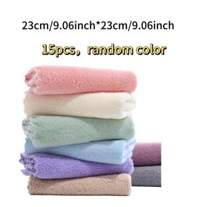TEMU 15개 코랄 세안 타월, 다목적 타월, 부드러운 마이크로화이버, 다용도 청소 타월, 빈티지 솔리드 컬러 디자인, 욕실, 주방, 설거지, 손 닦기에 적합, 빈티지 솔리드 컬러, 집들이 선물