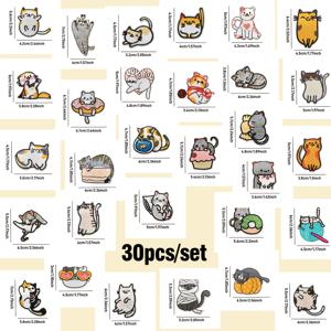 TEMU 반려동물 카툰 고양이 자수 패치 30개 세트. 셔츠, 청바지, 모자, 백팩에 완벽하게 부착 가능. 이 귀여운 아기 고양이 아플리케는 스타일리시한 아르데코 감각을 옷감 아이템에 더해줍니다.