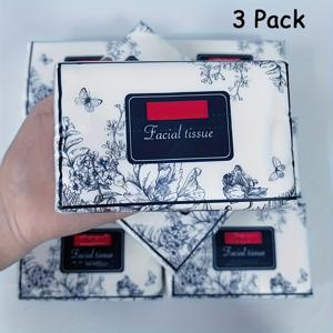 TEMU 3팩 울트라 소프트 4겹 페이셜 티슈, 팩당 250매 - 염료 무첨가 고품질 일회용 냅킨 | 가정, 호텔, 여행, 차량용 | 휴대 간편한 여행 필수품 | 장식형 티슈 박스 | 내구성 강한 종이