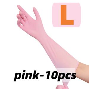 TEMU 10개입 초장형 핑크 16인치 나이트릴 장갑, 설거지 장갑, 연장 및 두꺼운 재사용 가능, 설거지, 청소, 욕실, 가정용 및 주방용, 휴일 선물