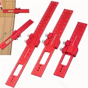 TEMU 1/3 세트 목공 자, 정밀 알루미늄 포켓 자, 6/8/12인치 (약 1.6 센티미터) 표시, T자형 자 (스톱 블록 포함), 조절 가능한 자, 목공 및 엔지니어링에 적합